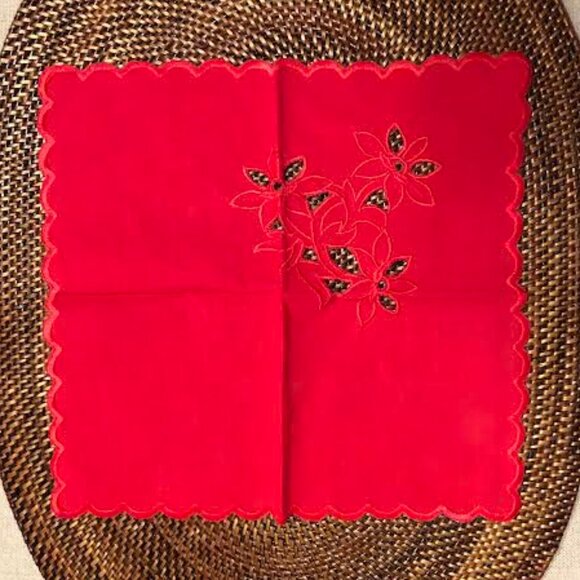 Red embroidered cocktail napkins - Picture 9 of 9